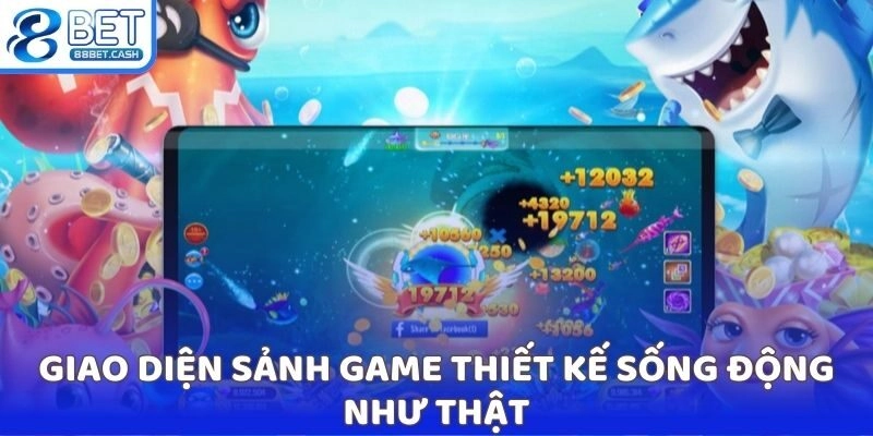 Giao diện sảnh game thiết kế sống động như thật