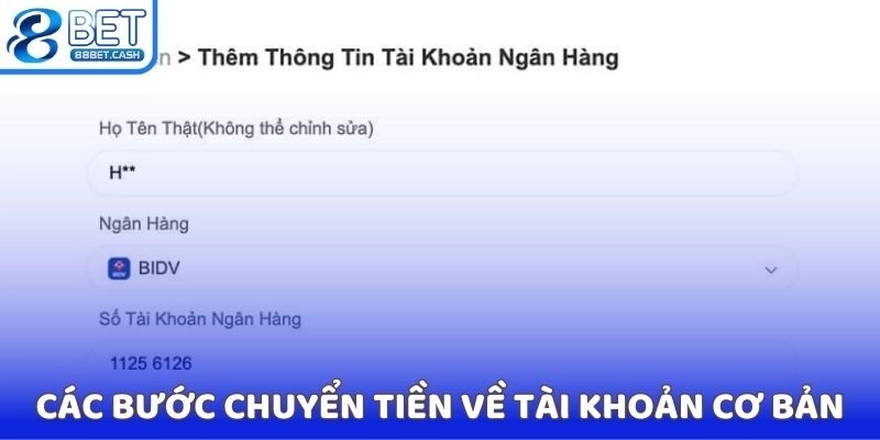 Các bước chuyển tiền về tài khoản cơ bản 